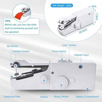 Handheld Portable Mini sewing machine Quick Repairing for Fabric Clothing Kids Cloth Pet Clothes, Suitable for Travel Use beginners