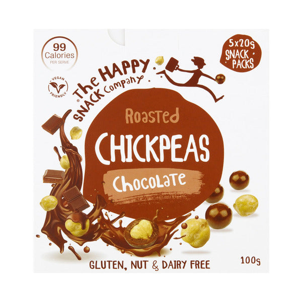 Happy Snack Company Chocolate Roasted Chickpeas 5 Pack | 100g