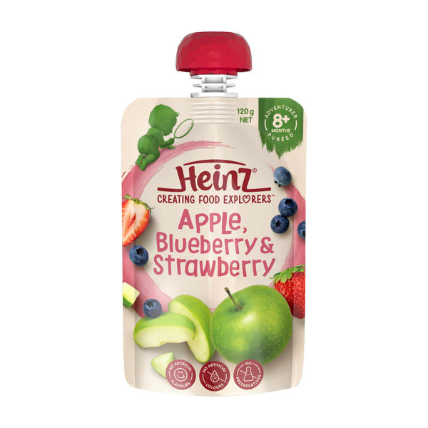 Heinz Apple Blueberry & Strawberry Baby Food 8+ Months | 120g x 2 Pack