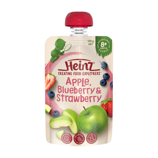 Heinz Apple Blueberry & Strawberry Baby Food 8+ Months | 120g x 2 Pack