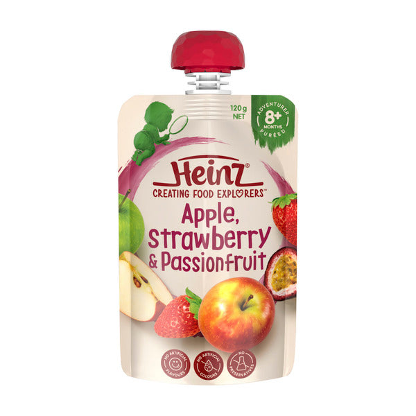 Heinz Apple Strawberry & Passionfruit 8+ Months | 120g x 2 Pack