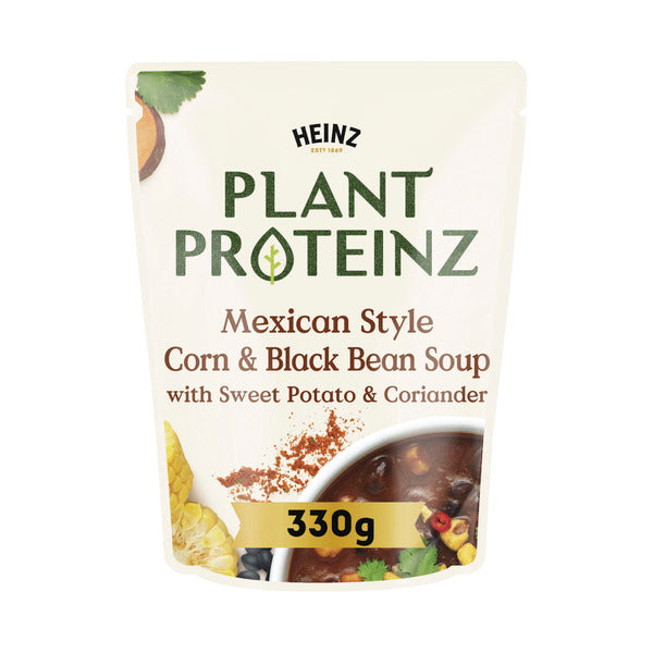 Heinz Plant Proteinz Soup Mexican Style Corn & Black Bean With Sweet Potato & Coriander | 330g