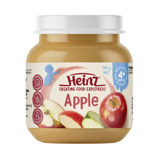 Heinz Pureed Fruity Apples 4+ Months Glass Jar | 110g x 2 Pack