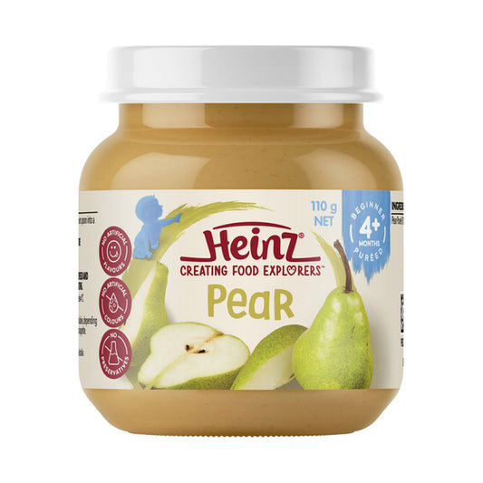 Heinz Pureed Fruity Pears 4+ Months Glass Jar | 110g x 2 Pack