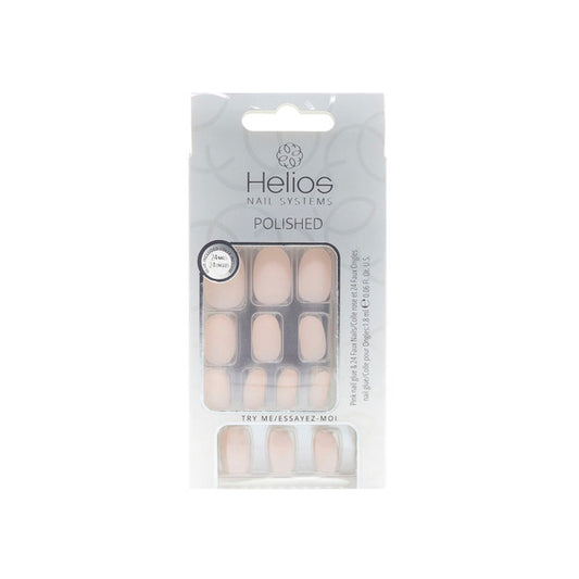 Helios Polish Nail Square Nude Matte | 24 pack