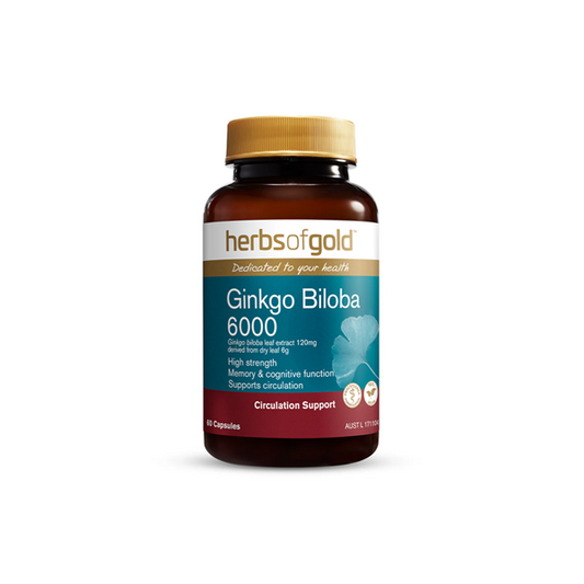 Herbs of Gold Ginkgo Biloba 6000 60 Capsules