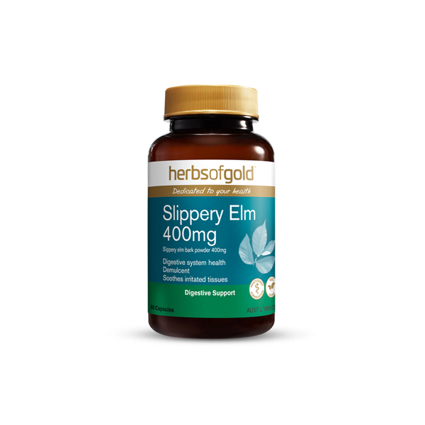 Herbs of Gold Slippery Elm 400mg 60 Capsules