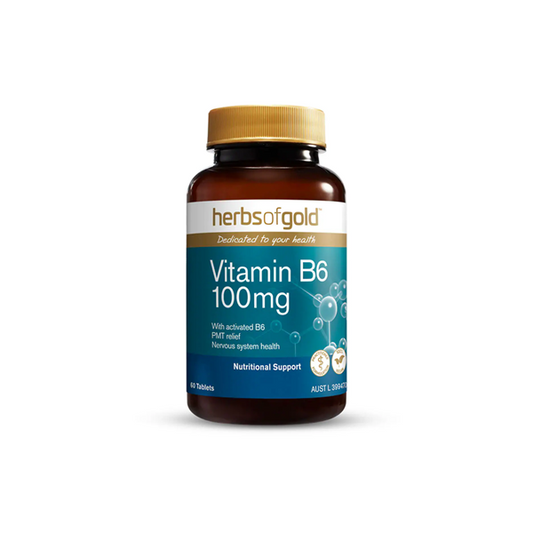 Herbs of Gold Vitamin B6 100mg 60 Tablets