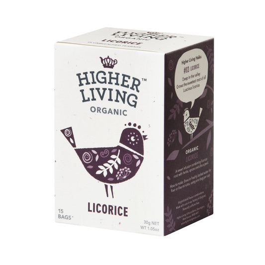 Higher Living Organic Licorice Tea Bags | 15 pack