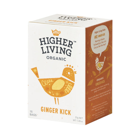 Higher Living Organic Tea Ginger Kick | 15 pack