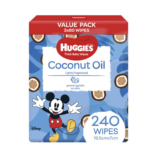 Huggies Thick Baby Wipes Coconut Oil | 3 pack