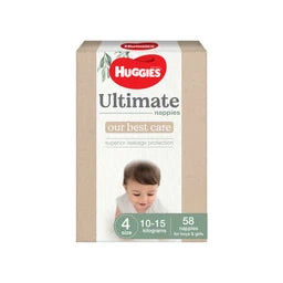 Huggies Ultimate Nappies Size 4 (10-15kg) | 58 pack