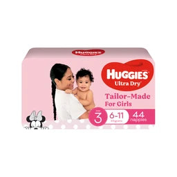 Huggies Ultra Dry Nappies Girls Size 3 (6-11kg) | 44 pack