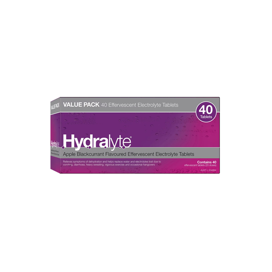 Hydralyte Effervescent Electrolyte Tablets Apple Blackcurrant 40 Pack