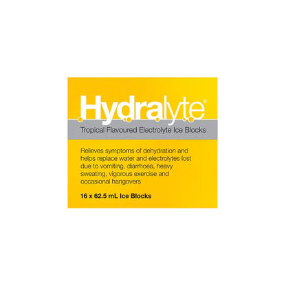 Hydralyte Electrolyte Ice Blocks Tropical 16 Pack