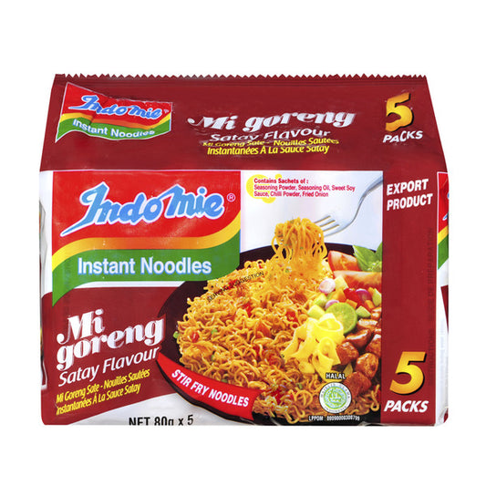 Indomie Fried Mi Goreng Satay Instant Noodles 5 Pack | 80g