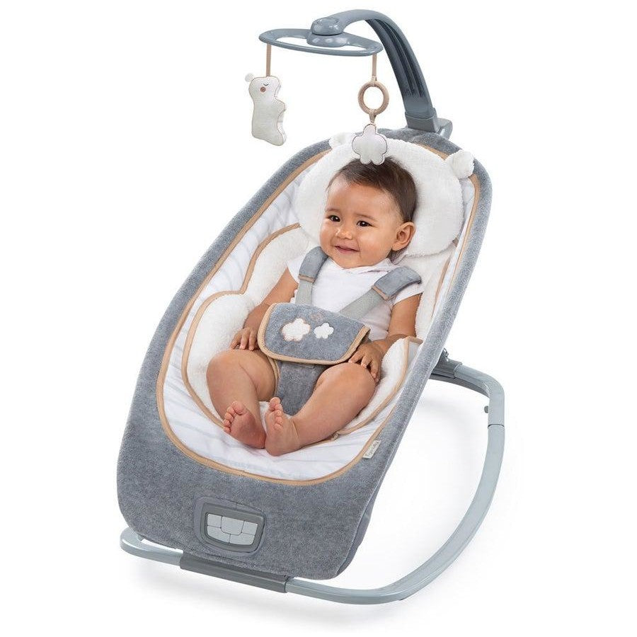 Ingenuity Boutique Rocking Seat/Chair Bouncer for Baby/Newborn Bella Teddy Grey