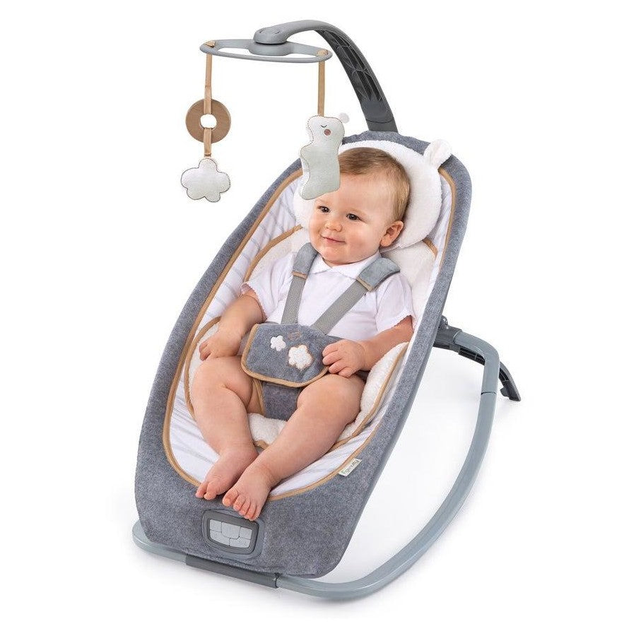 Ingenuity Boutique Rocking Seat/Chair Bouncer for Baby/Newborn Bella Teddy Grey