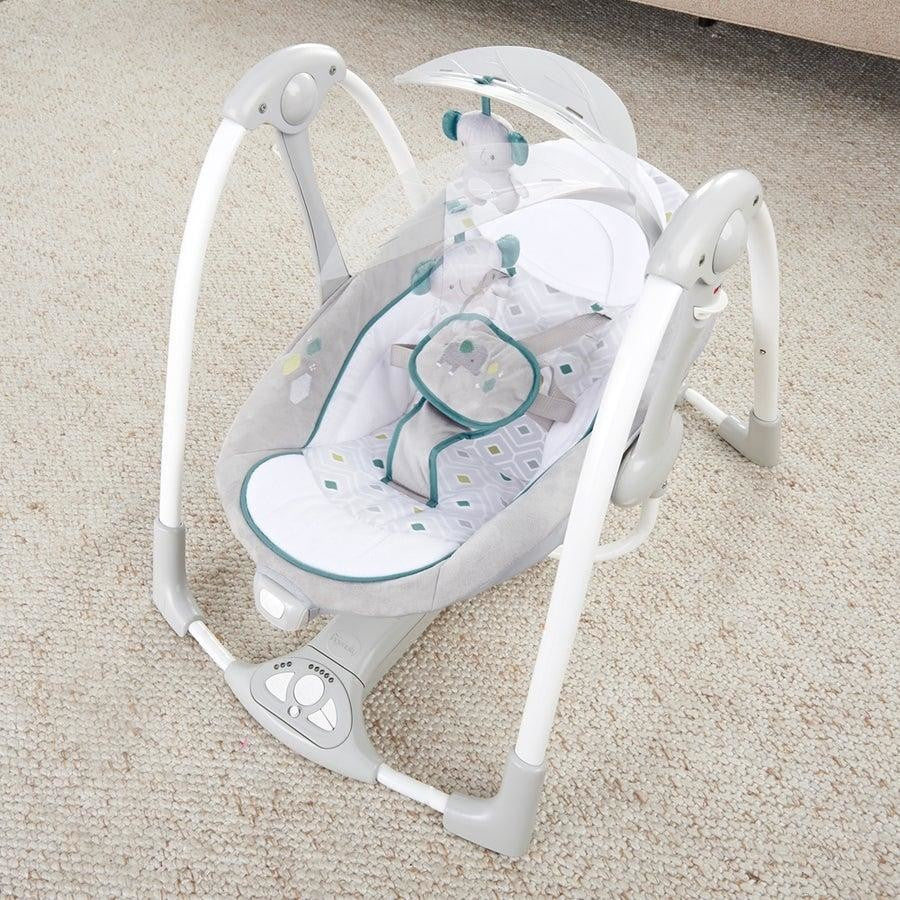 Ingenuity ConvertMe Swing 2 Seat Baby Infant Rocker Rocking Chair Seat Grey 0m+