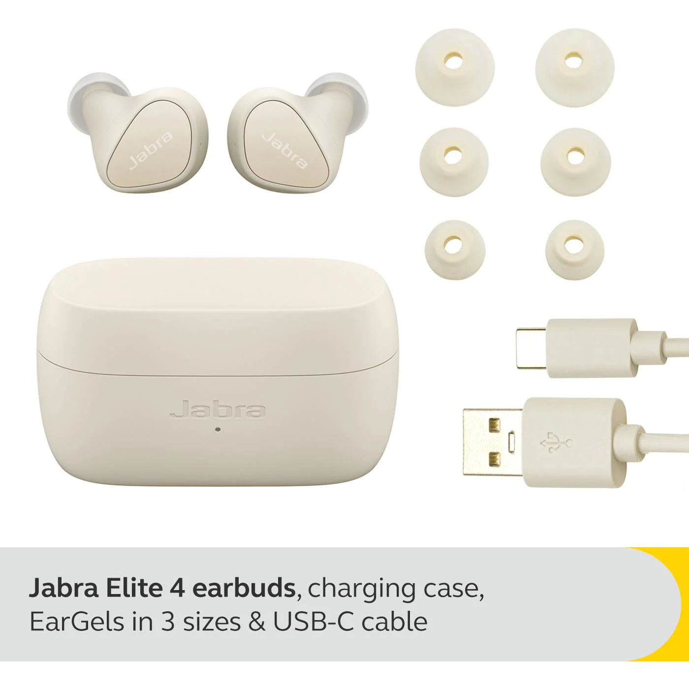 Jabra Elite 4 True Wireless ANC In-Ear Headphones (Beige)