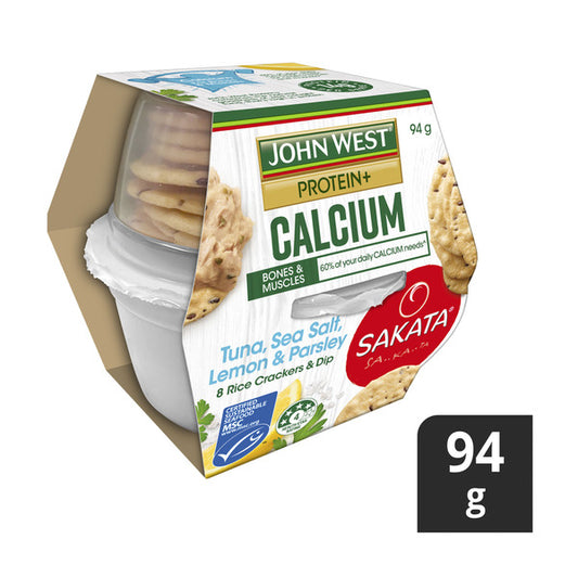 John West Protein + Calcium Tuna Dip Sea Salt Lemon & Parsley Crackers | 94g