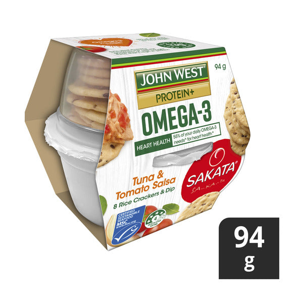 John West Protein + Tuna Tomato Salsa & Crackers | 94g