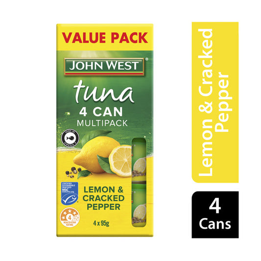 John West Tempters Lemon & Cracked Pepper Tuna Multipack 4x95g | 380g