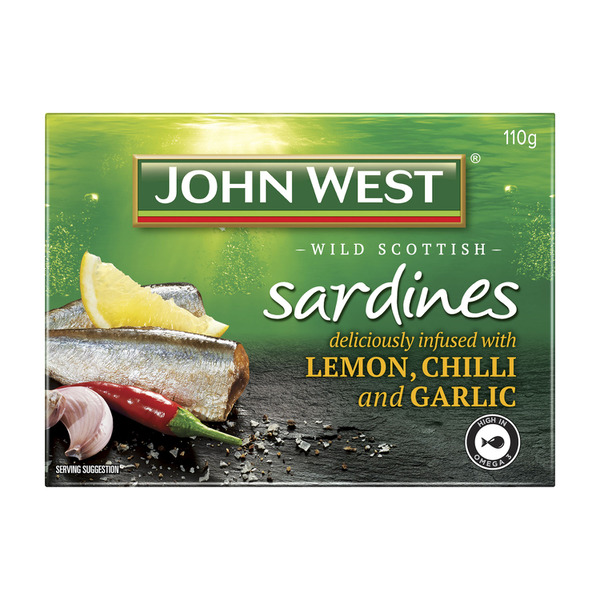 John West Wild Scottish Sardines With Lemon Chilli & Garlic Can | 110g