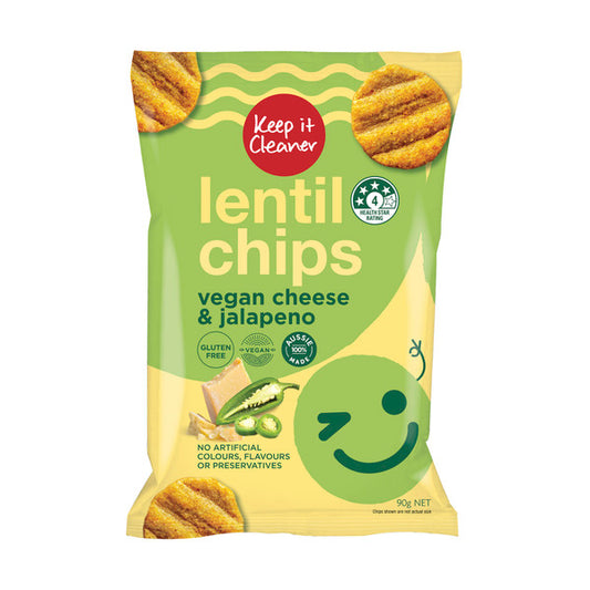 Keep It Cleaner Lentil Chips Vegan Cheese & Jalapeno | 90g