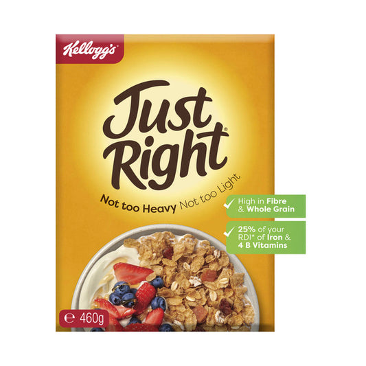 Kellogg's Just Right Breakfast Cereal With Whole Grains Apricot Pieces And Sultanas | 460g