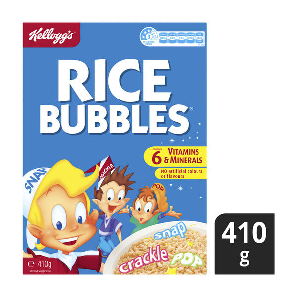 Kellogg's Rice Bubbles Puffed Rice Breakfast Cereal | 410g