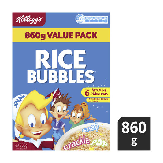 Kellogg's Rice Bubbles Puffed Rice Breakfast Cereal | 860g