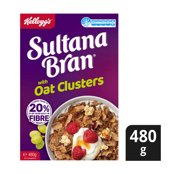 Kellogg's Sultana Bran With Oat Clusters Breakfast Cereal | 480g