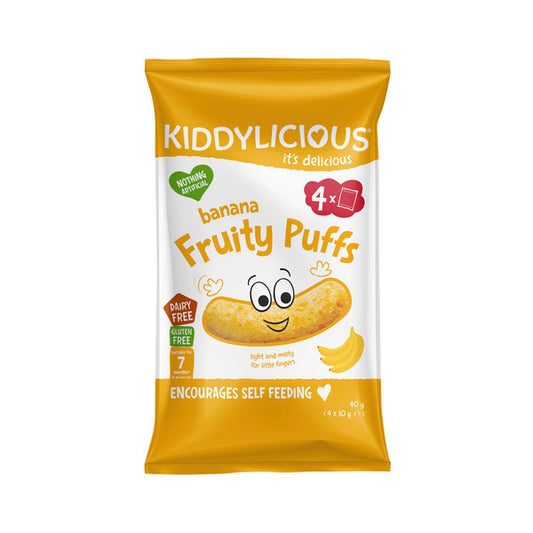 Kiddylicious Banana Fruty Puffs | 4 pack x 2 Pack
