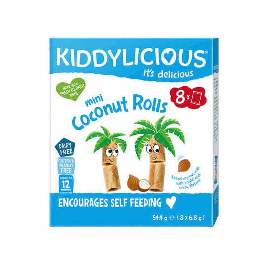 Kiddylicious Coconut Rolls 8x6.8g | 54.4g x 2 Pack