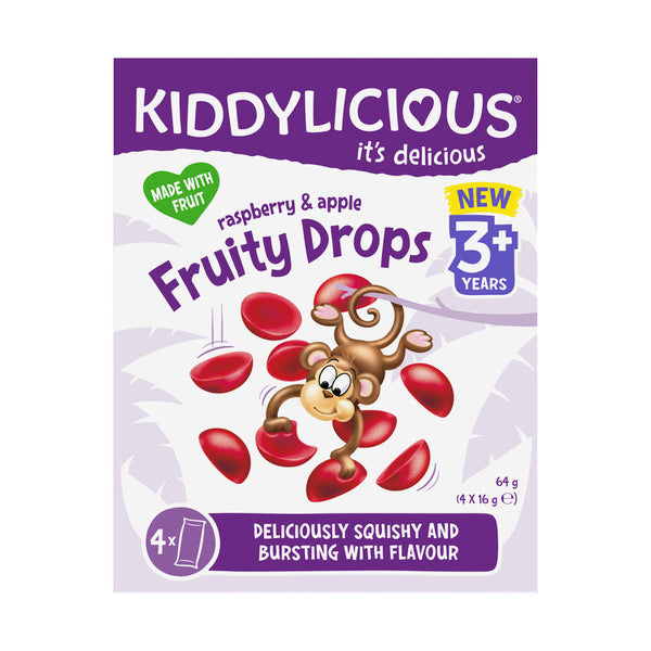 Kiddylicious Fruity Drops Raspberry | 64g