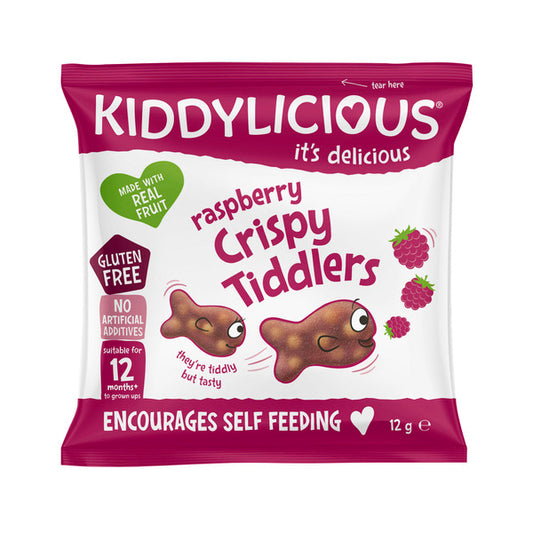 Kiddylicious Raspberry Crispie Tiddlers 12+ Months | 12g x 2 Pack