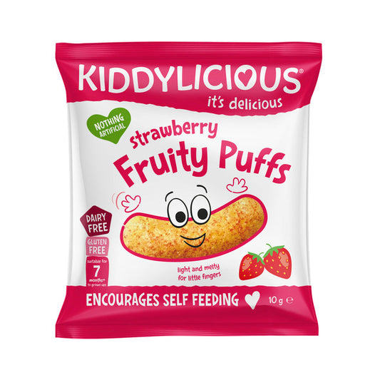 Kiddylicious Strawberry Fruity Puffs | 10g x 2 Pack