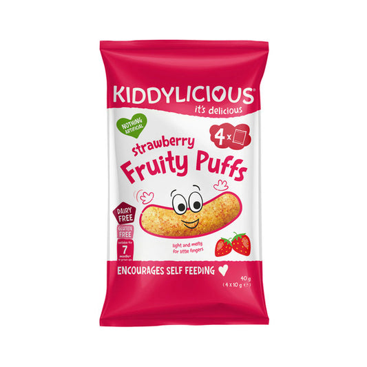 Kiddylicious Strawberry Frutiy Puffs | 40g x 2 Pack