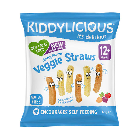 Kiddylicious Veggie Straws Cheesy Flavour | 12g x 2 Pack