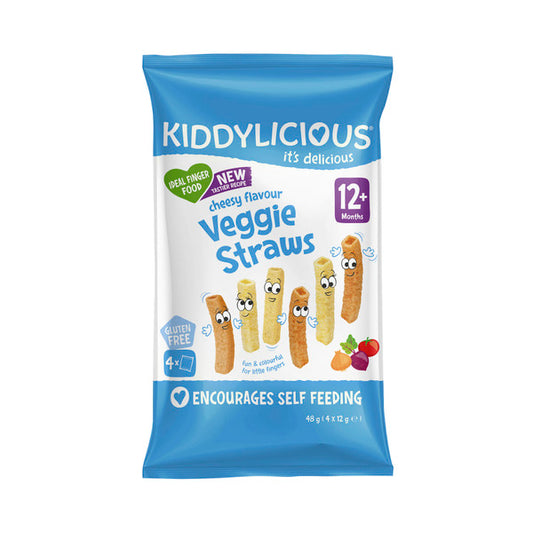 Kiddylicious Veggie Straws Cheesy Flavour | 48g  x 2 Pack