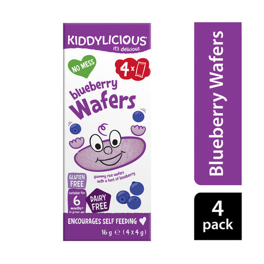 Kiddylicious Wafers Blueberry 4x4g | 16g x 2 Pack