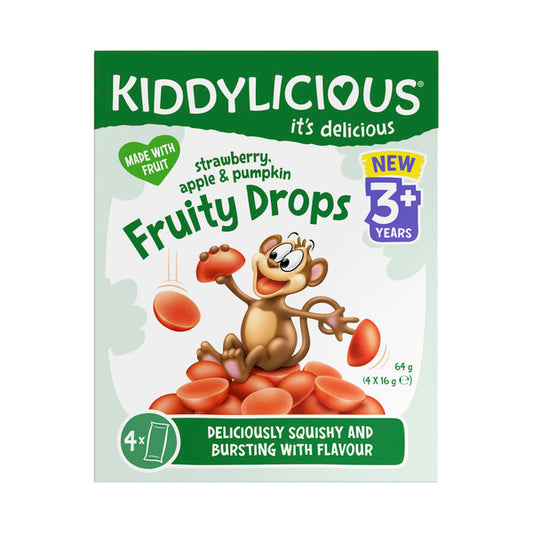 Kiddylicous Fruity Drops Strawberry | 64g x 2 Pack