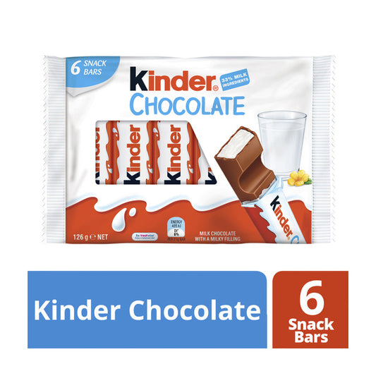 Kinder Chocolate 6 Snack Bar Pack | 126g