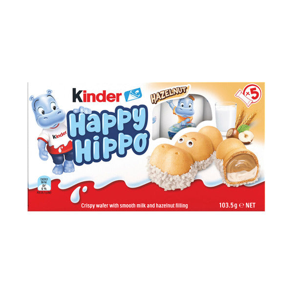 Kinder Happy Hippo Hazelnut Biscuit Bar Multipack 5 Pack | 103.5g