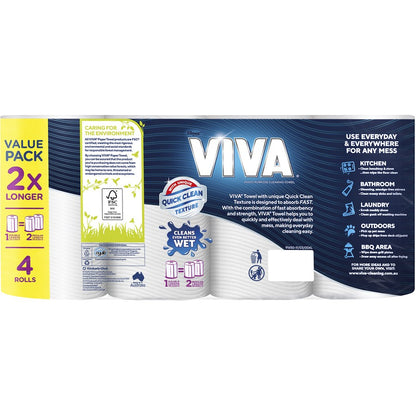 Kleenex Viva Double Length 4 Pack