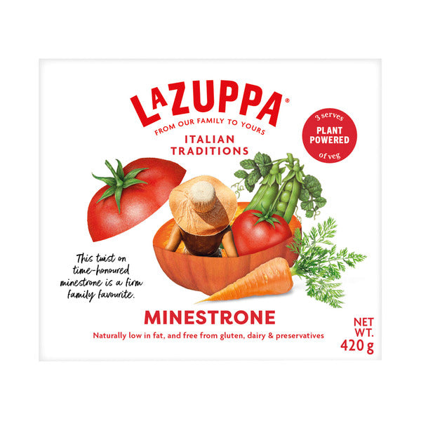 La Zuppa Microwaveable Soup Bowl Minestrone Soup | 420g