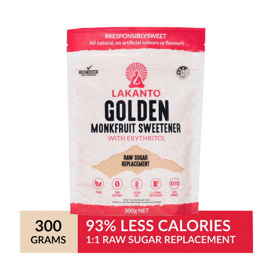 Lakanto Golden Monkfruit Sweetener Raw Sugar Replacement | 300g