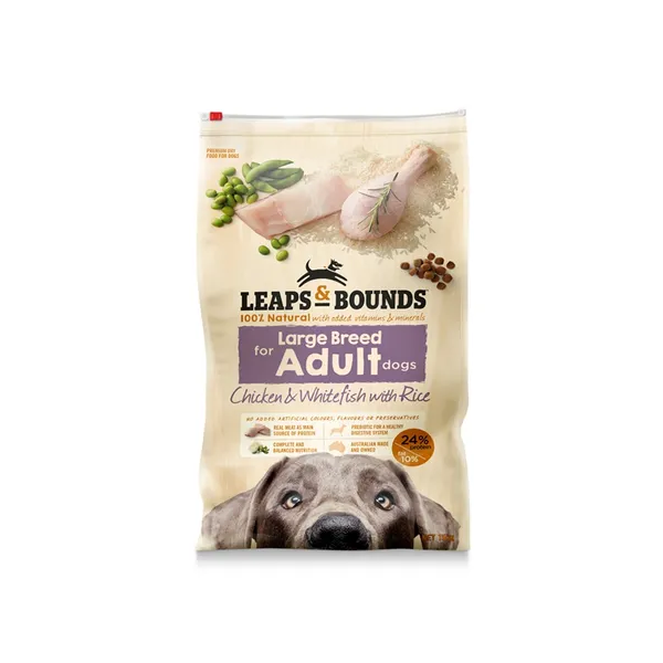 Leaps & Bounds Chicken & Whitefish Large Breed Adult Dog Food 15Kg