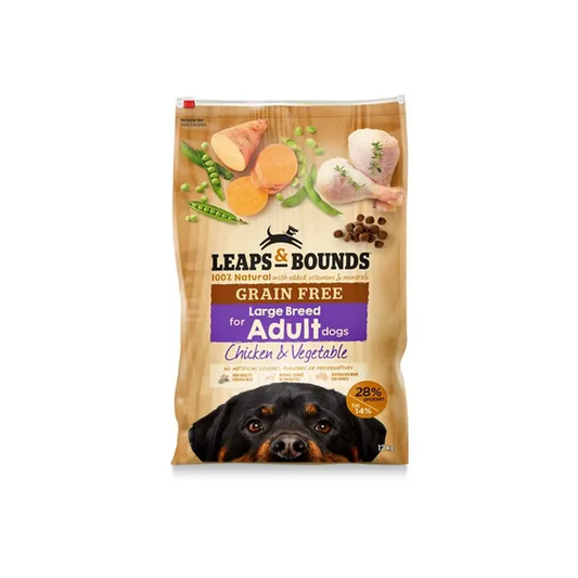 Leaps & Bounds Grain Free Chicken & Vegetable Large Breed Dog Food 12Kg